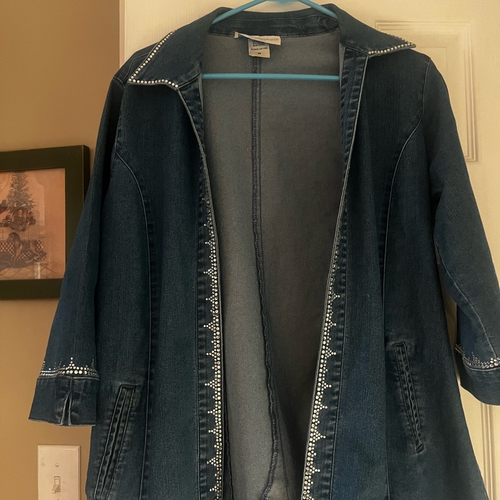Bleu Bayou denim jacket with rhinestone detailing